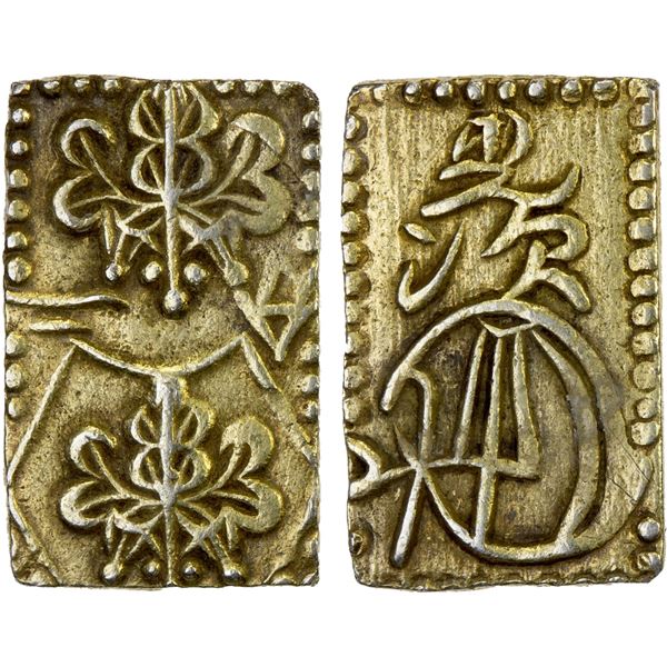 JAPAN: Meiji, 1868-1912, AV 2 bu (3.04g), Edo mint, XF