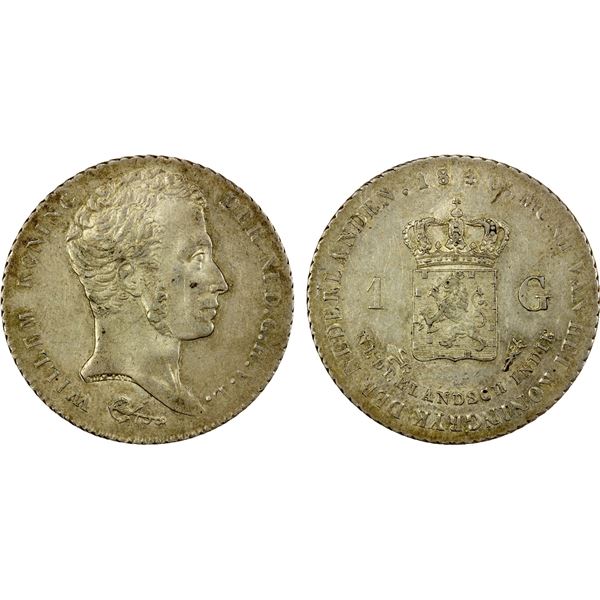 NETHERLANDS EAST INDIES: Willem I, 1815-1840, AR gulden, 1840, XF