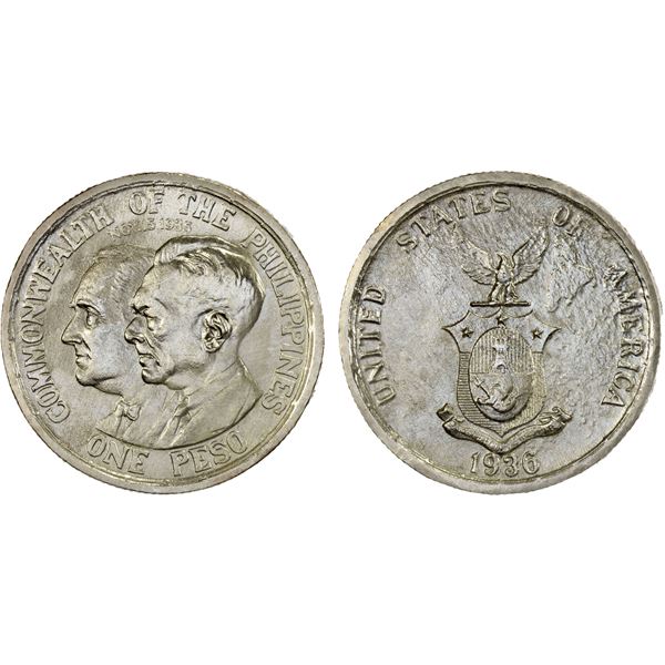 PHILIPPINES: U.S. Territory, AR peso, 1936-M, AU