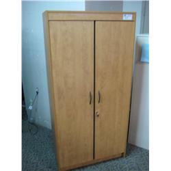 Cherry Highboy 2 Door Storage Cabinet