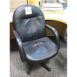 Black Leather Gaslift Tilter Chair