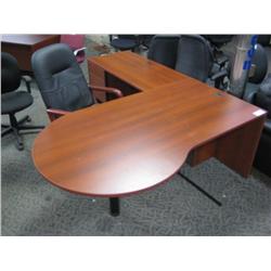 Mahogany L-shape Executive Desk