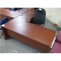 Burgandy L-shape Executive Desk