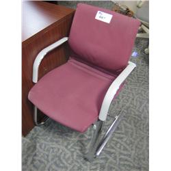 Burgandy Sled Base Client Chair