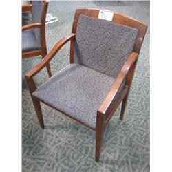 Haworth Cherry Framed Client Chair (grey Pattern)