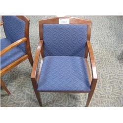 Haworth Cherry Framed Client Chair (blue Pattern)