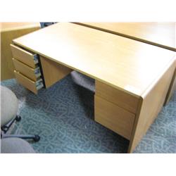 Double Pedestal Oak Desk