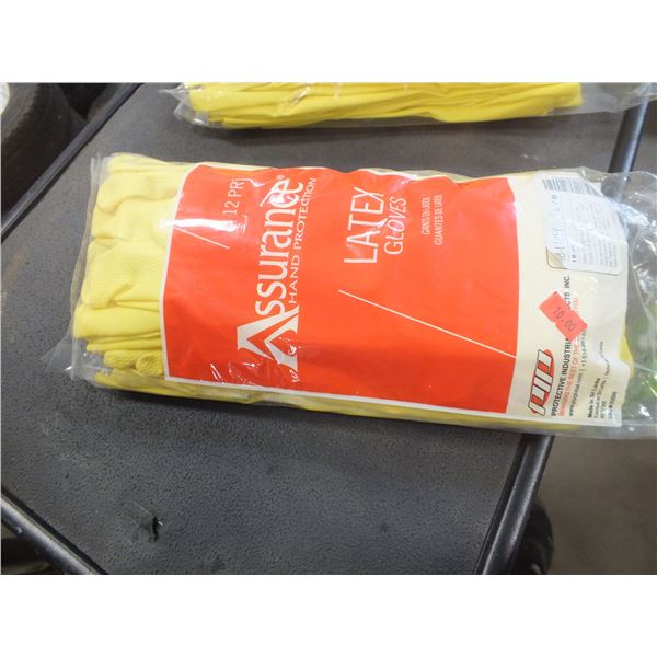 12 Pairs Of Latex Rubber Gloves