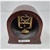 Image 2 : Antique Wind-Up Mantel Clock – Wood & Brass Housing