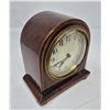 Image 3 : Antique Wind-Up Mantel Clock – Wood & Brass Housing