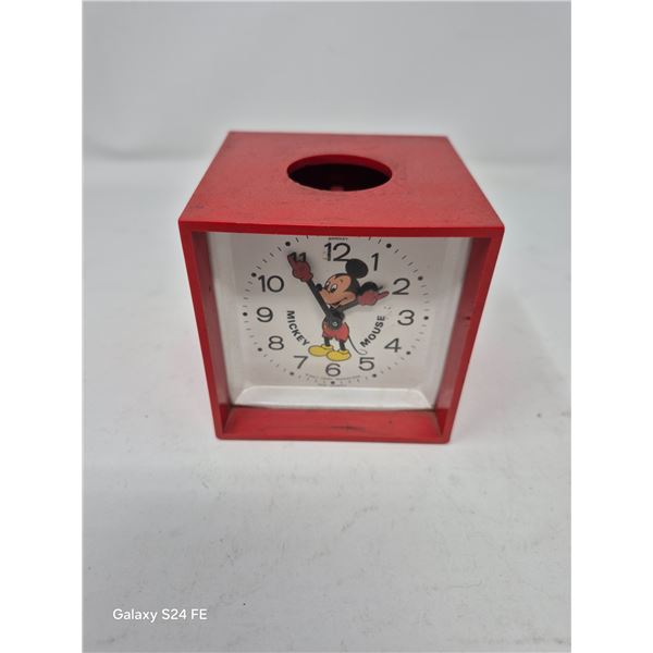 Vintage Red Mickey Mouse Alarm Clock
