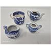 Image 1 : Miniature Blue Willow Porcelain Tea Set (4 pcs)