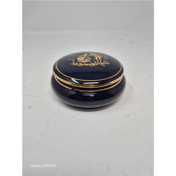 Italian D’Aosilino Cobalt Blue Trinket Box