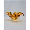 Image 2 : Murano Style Amber Art Glass Bowl