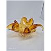 Image 3 : Murano Style Amber Art Glass Bowl