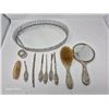 Image 2 : Antique Silver Vanity Set with Mirror Tray