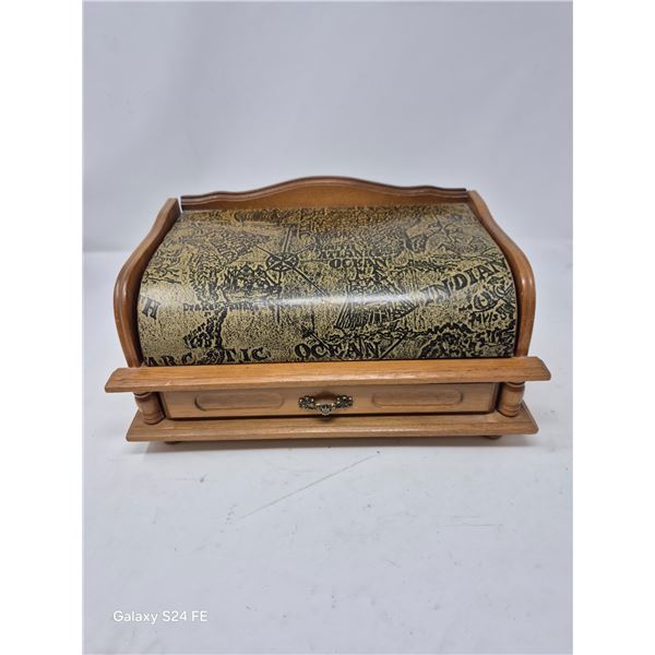 Vintage Wood Rolltop Jewelry Box