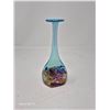 Image 1 : Art Glass Vase – Iridescent Multicolor Base with Blue Neck