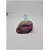 Image 3 : Art Glass Vase – Iridescent Multicolor Base with Blue Neck
