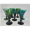 Image 1 : Set of 7 Hand-Blown Georgian Style Wine Goblets