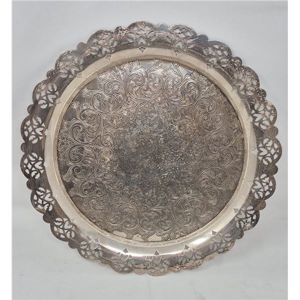 Ornate Silver-Plated Serving Tray