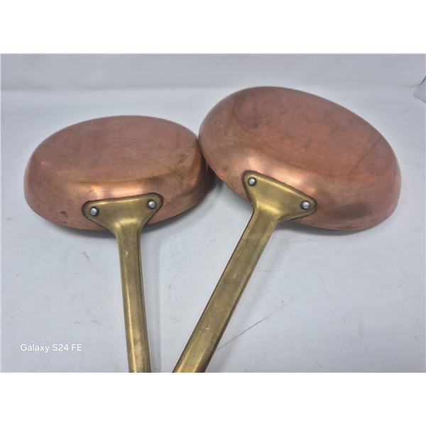 Vintage French Copper Skillets (Pair)