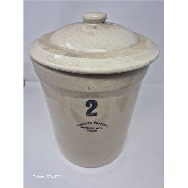 Medalta Pottery Stoneware Crock with Lid (#2)