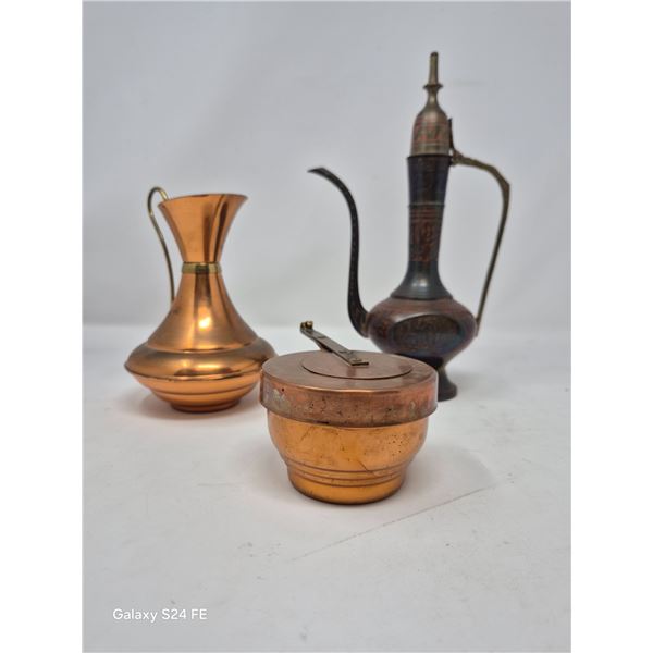 Vintage Middle Eastern Brass & Copper Vessels
