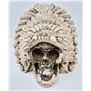 Image 1 : Aztec Resin Skull with Feathered Headdress