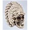 Image 2 : Aztec Resin Skull with Feathered Headdress