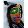 Image 3 : Bold Hand-Carved Indigenous-Style Mask w/ Feather & Hair