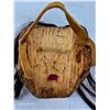 Image 2 : Hand-Carved Indigenous-Style Mask w/ Bold Paint & Hair Strands