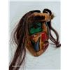 Image 4 : Hand-Carved Indigenous-Style Mask w/ Bold Paint & Hair Strands