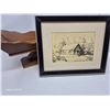 Image 1 : Framed Montana Cabin Print & Wooden Fruit Holder Set