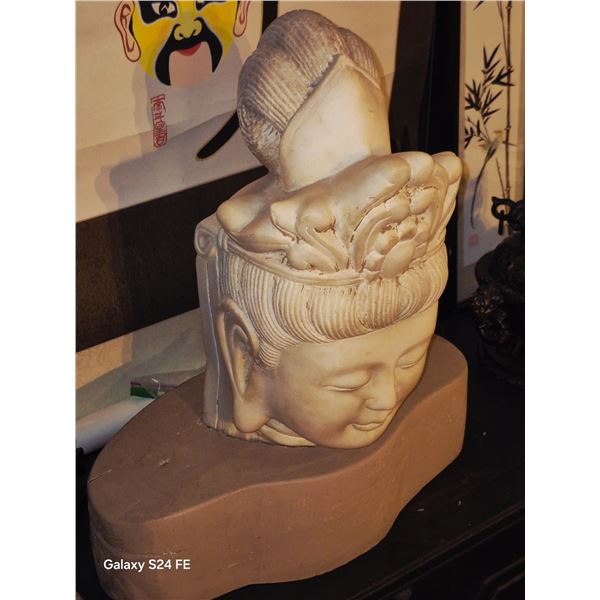 Alabaster Sculpture of Asian Female Bust