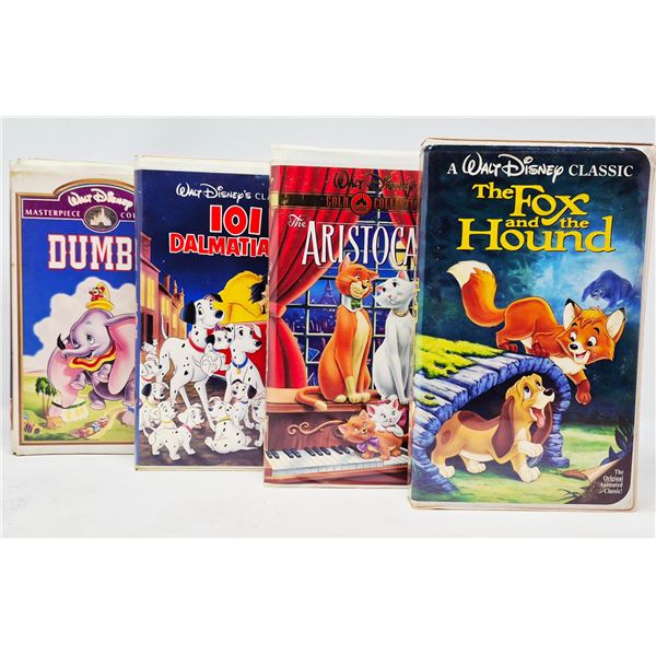 Disney VHS 4-Pack: Dumbo, 101 Dalmatians, Aristocats, Fox & the Hound