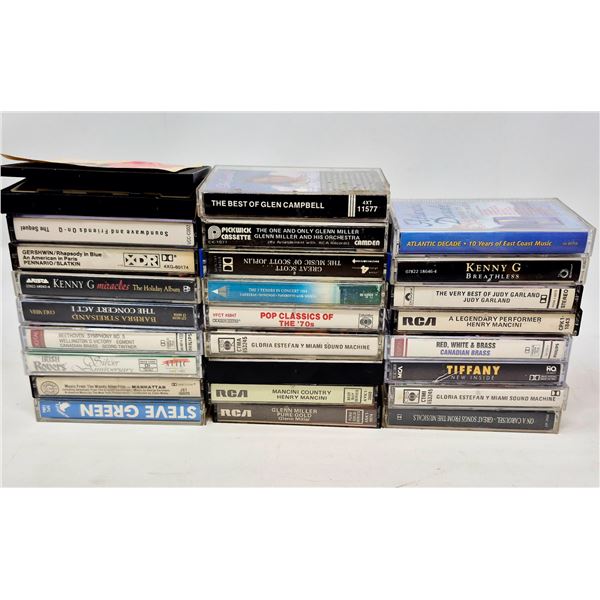 Cassette Tape Lot: Glen Campbell, Kenny G, Judy Garland, Glenn Miller, More