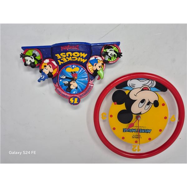 Vintage Mickey Mouse 75th Pin & Wall Clock Set