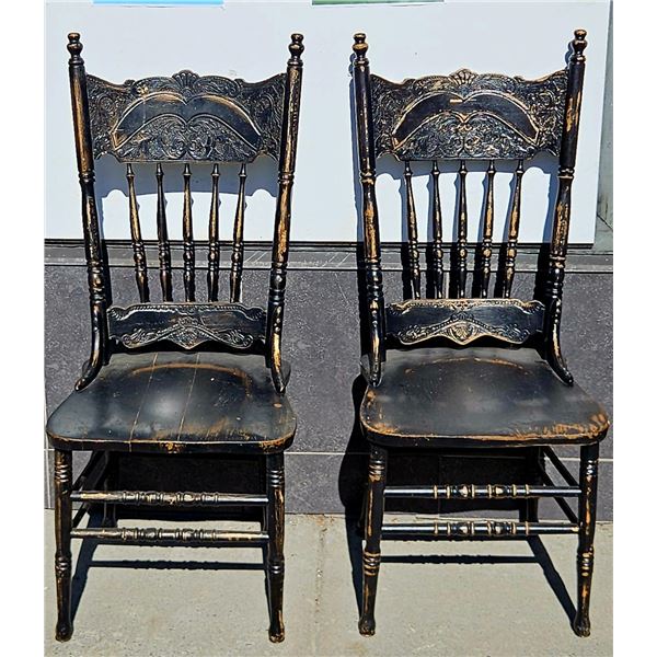 Pair of Antique Pressed Back Chairs