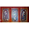 Image 1 : Vintage Religious Stained Glass Style Panels (Set of 3)
