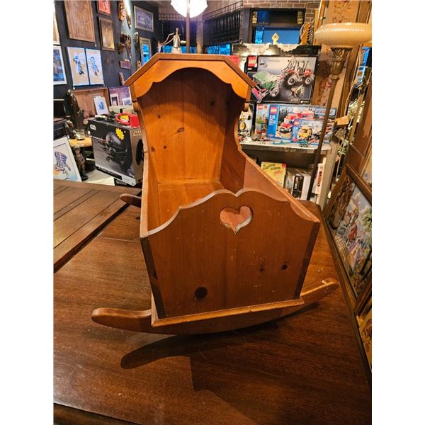 Vintage Wooden Rocking Cradle