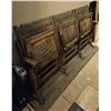 Image 1 : Antique Theater Seats – Trio of Cast Iron & Wood Folding Chairs