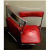 Image 1 : Set of 3 Vintage Red Vinyl & Chrome Folding Chairs – Retro Style