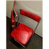 Image 3 : Set of 3 Vintage Red Vinyl & Chrome Folding Chairs – Retro Style