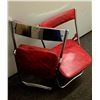 Image 4 : Set of 3 Vintage Red Vinyl & Chrome Folding Chairs – Retro Style