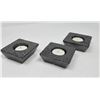 Image 2 : Set of 3 Metal Tealight Candle Holders – Textured Modern Design
