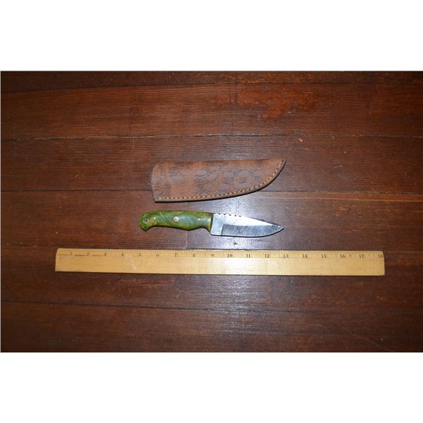 Handmade Damascus Steel Knife & Sheath