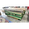 Image 1 : 2 PALLETS OF 8'L X 4'W PLYWOOD PANELS & PLYWOOD OFFCUTS & PALLET OF 8'L X 4'W DRYWALL PANELS
