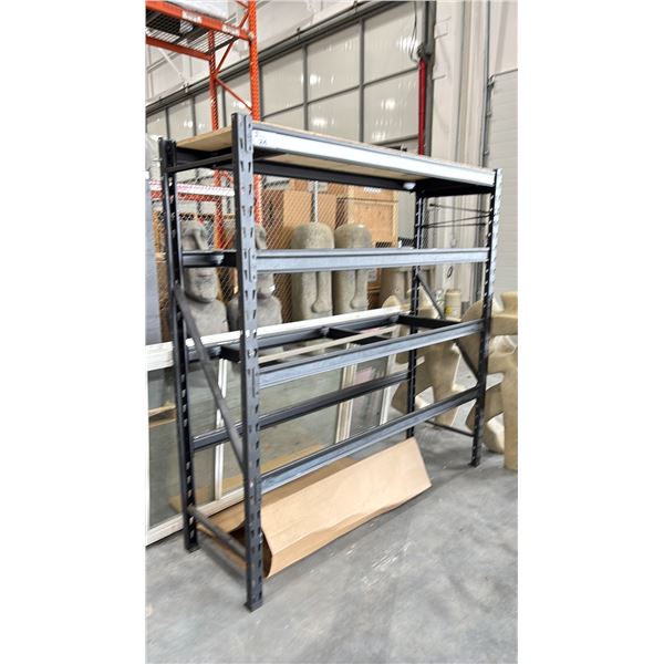 BLACK METAL SHELVING UNIT (ONLY 1 SHELF) 77"L X 6.5'H X 24"W