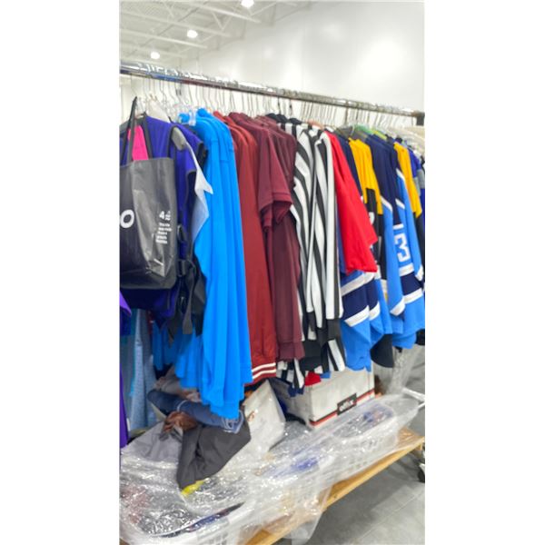 RACK OF ASSORTED WARDROBE CLOTHING *RACK INCLUDED & MUST BE TAKEN*
